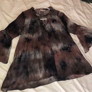 Acid wash bohemian style tunic